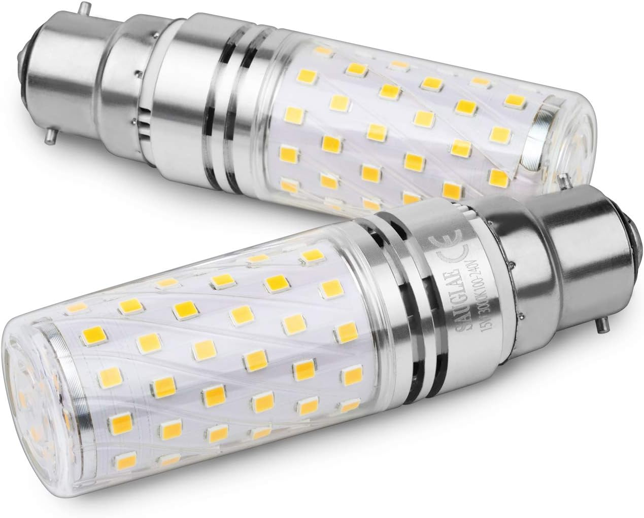 SAUGLAE Led Corn Bulbs 15W, 120W Incandescent Bulbs Equivalent, 3000K Warm White, 1700Lm, B22 Bayonet Cap Led Light Bulbs, Non-Dimmable, Pack of 4 image number 3