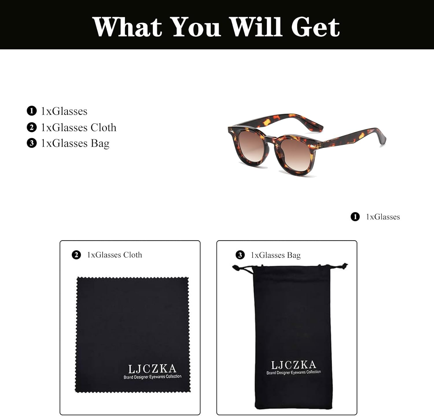 LJCZKA Retro round Sunglasses for Men Women Small Vintage round Sunglasses Classic Circular Shades with UV400 Protection - Gradient Brown, Hawksbill 1 image number 3