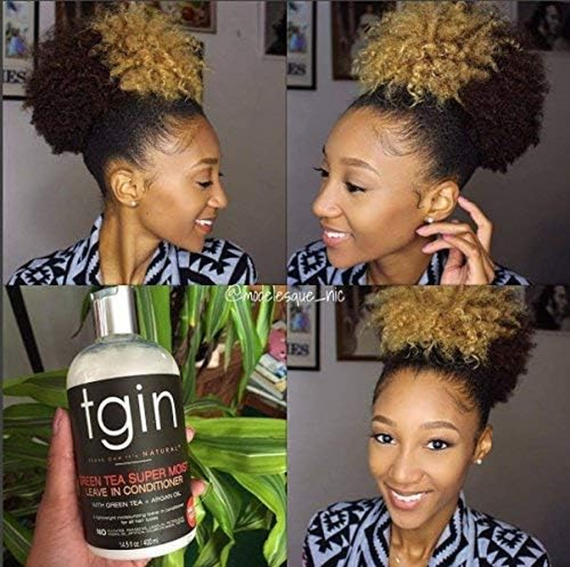 Tgin Green Tea Super Moist Leave in Conditioner for Curly, Coily and Wavy Hair, with Argan Oil, Shea Butter and Green Tea, Moisturizes and Nourishes Dry Hair, 13 Oz image number 1