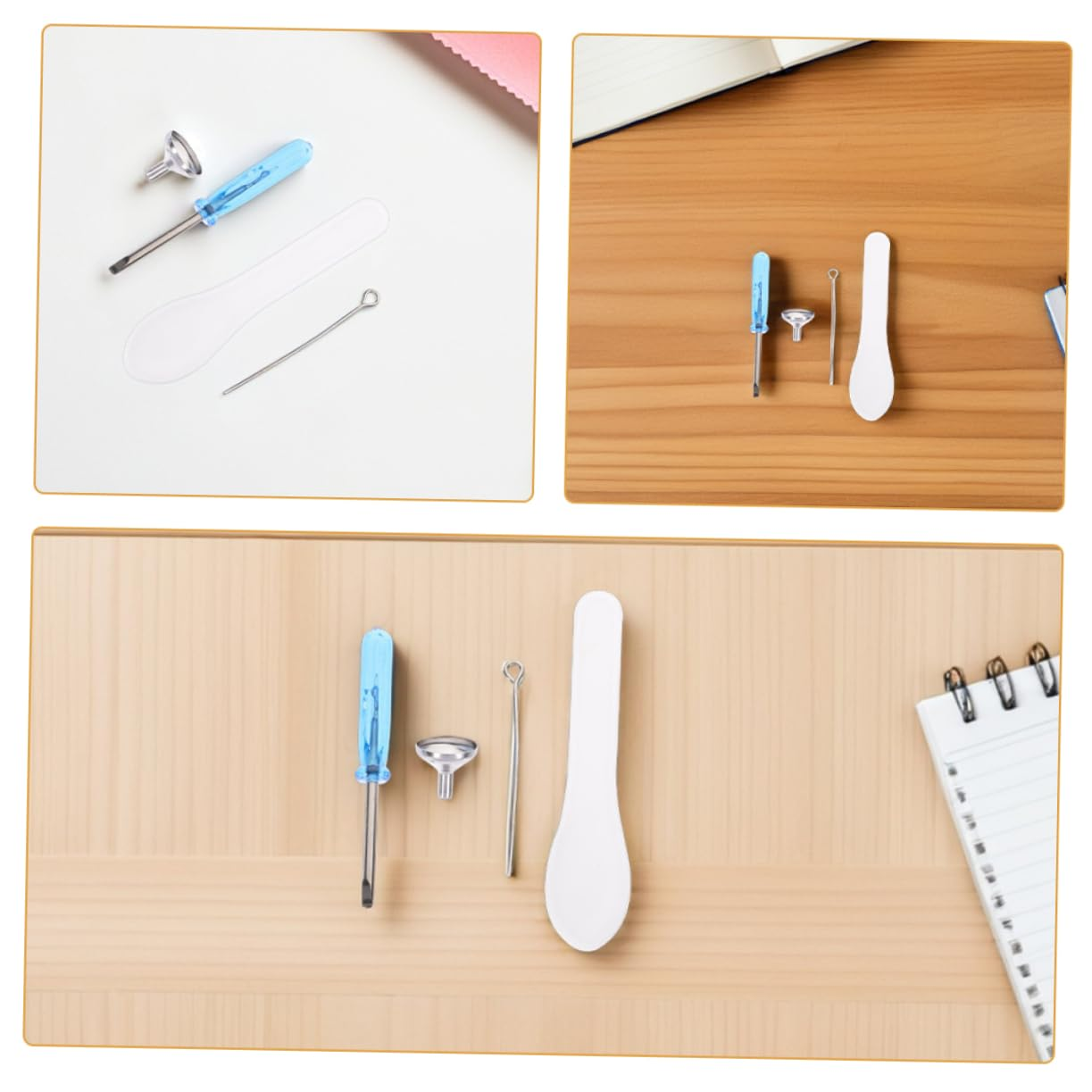 Yardwe 2Sets Small Stainless Steel Funnel Filler Kit for Urn Cremation Ashes Keepsake Memorial Stainless Steel Funnel Filler Jewelry Filling image number 4