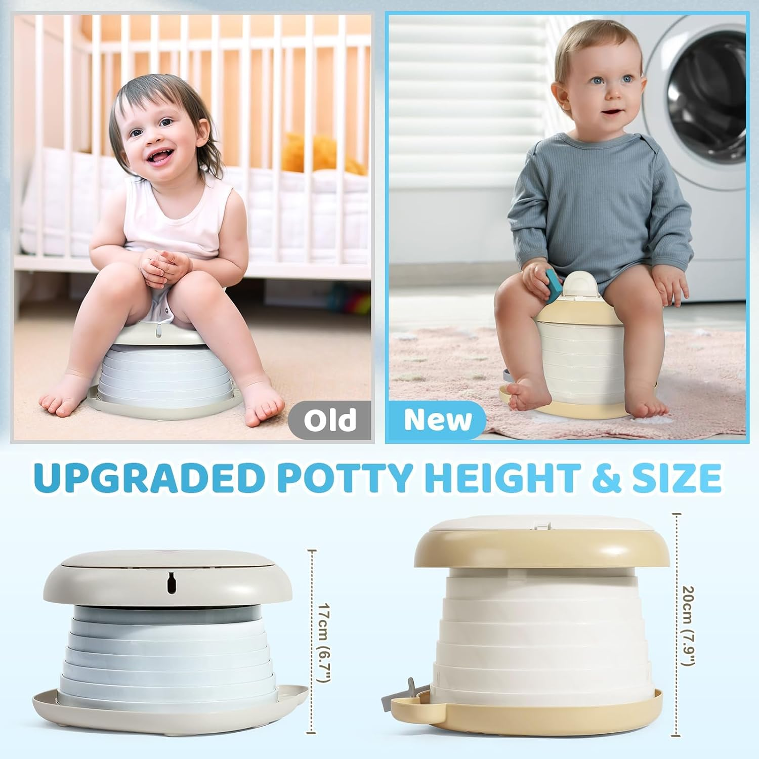 LEFAFA Travel Potty Seat, Portable Foldable Potty Training Toilet for Toddler, Portable Toilet Seat with Potty Liners, Absorbent Pads and Travel Bag, Emergency Toilet for Car, Camping, Outdoor, Indoor image number 6