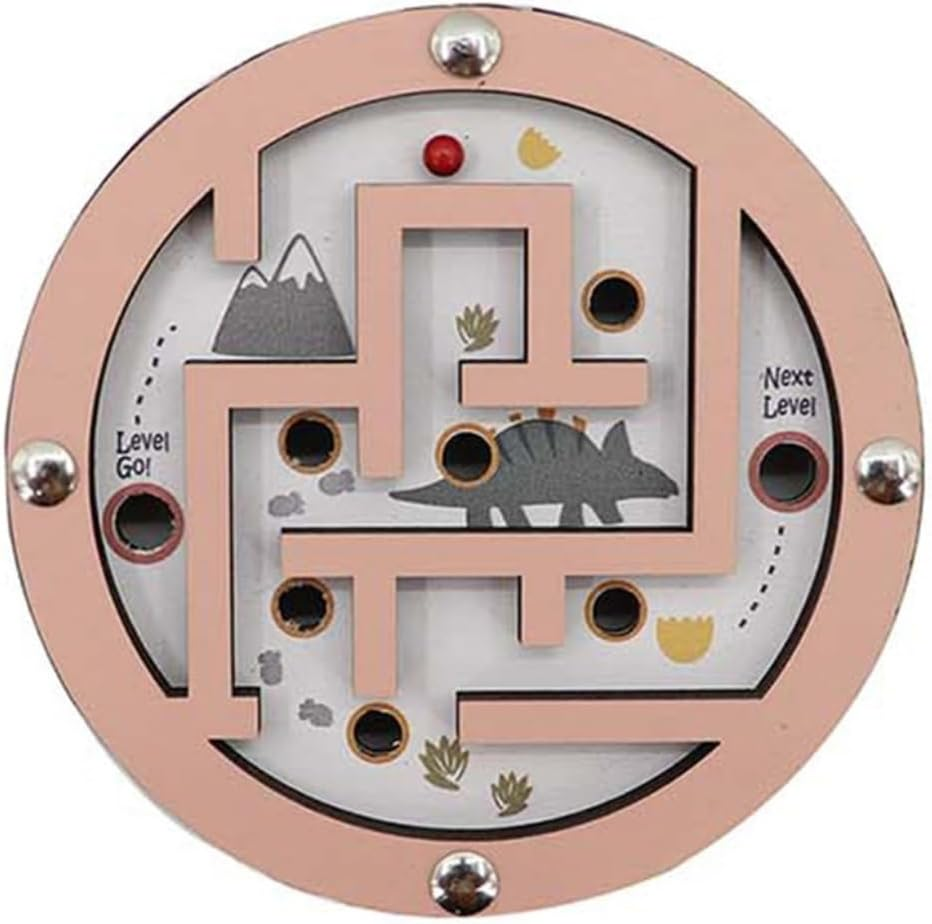 KAPER KIDZ Dinosaur Bead Maze Labyrinth Puzzle in Disc Double Sided - Portable Dino Puzzle Game image number 5