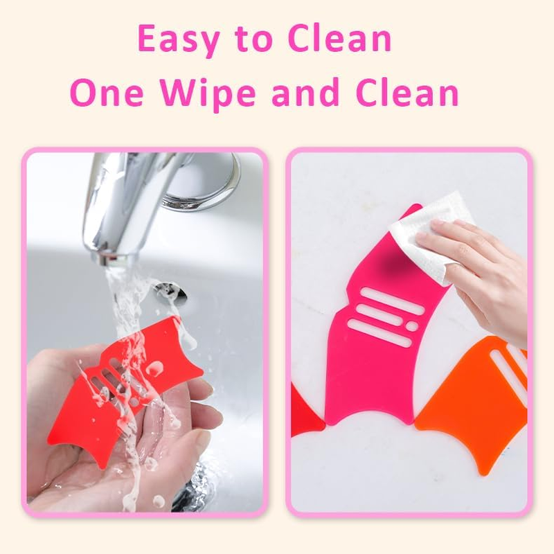 Alainzeo Nose Shadow Tool, 2Pcs Nose Contour Brush Set, 4 in 1 Silicone Nose Shadow Highlighter Template Tool, Beginners Friendly, Rose Red image number 2