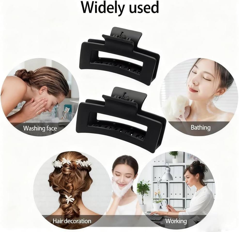 TSUOUKL Pack of 4 Extra Large Hair Clips, 13 Cm Jumbo Large Hair Clips for Thick, Long, Curly Hair, Matte Non-Slip Hair Clips, Women'S Hair with Strong Hold, XL Oversized Hair Clip image number 4