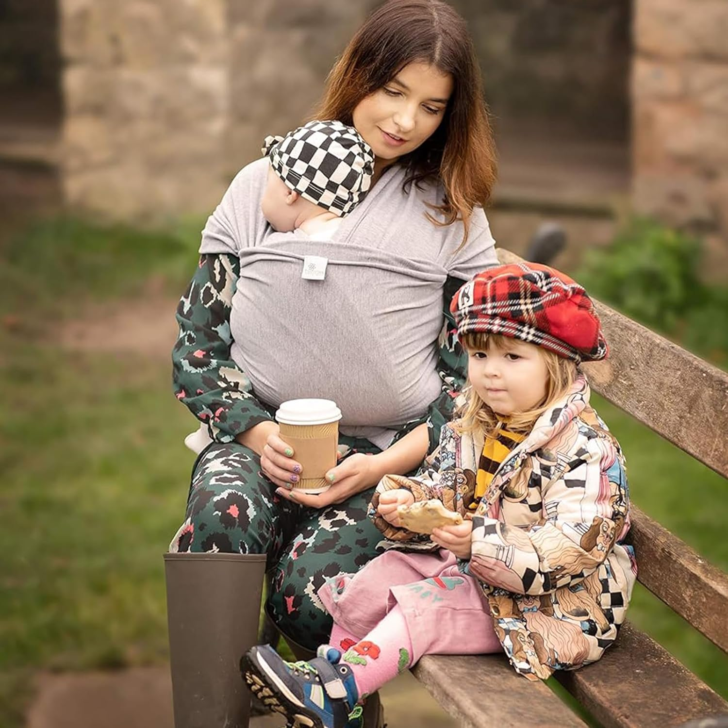 Baby Wrap Carrier,Original Breathable Baby Sling,For Newborn to Toddler, Lightweight,Hands Free Baby Carrier Sling,Adjustable Carriers,Includes Storage Bag.(Grey) image number 2