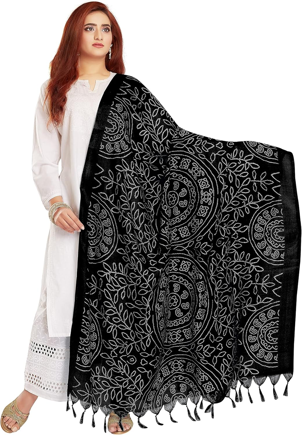 RANI SAAHIBA Women'S Art Silk Printed Dupatta