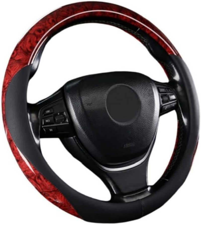 Car Steering Wheel Cover, Universal Ultra-Thin Carbon Fiber Covers Breathable,Anti-Slip, Safety, Soft, Heavy Duty for Men Women