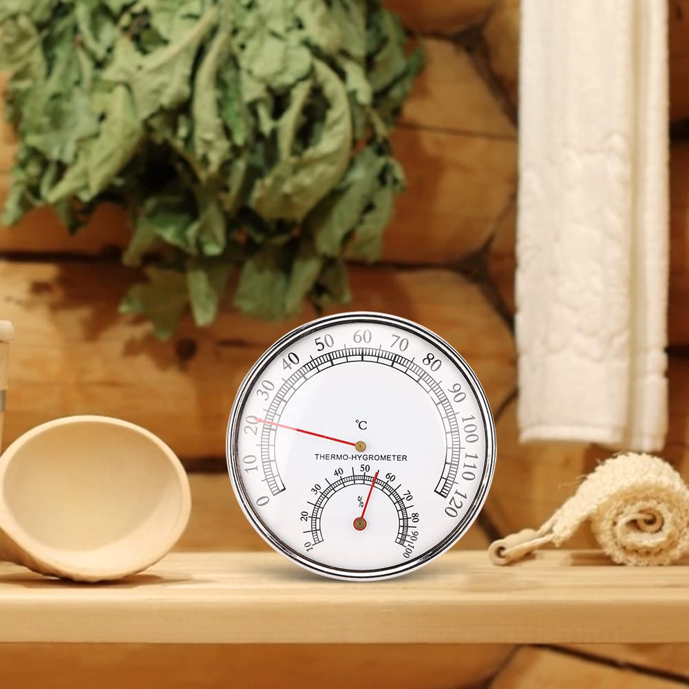 Mini Indoor Thermometer Hygrometer, 2 in 1 Sauna Temperature and Humidity Monitor Gauge Indoor Room Temperature Humidity Meter Sauna Accessories for Table, Kitchen, Office image number 5