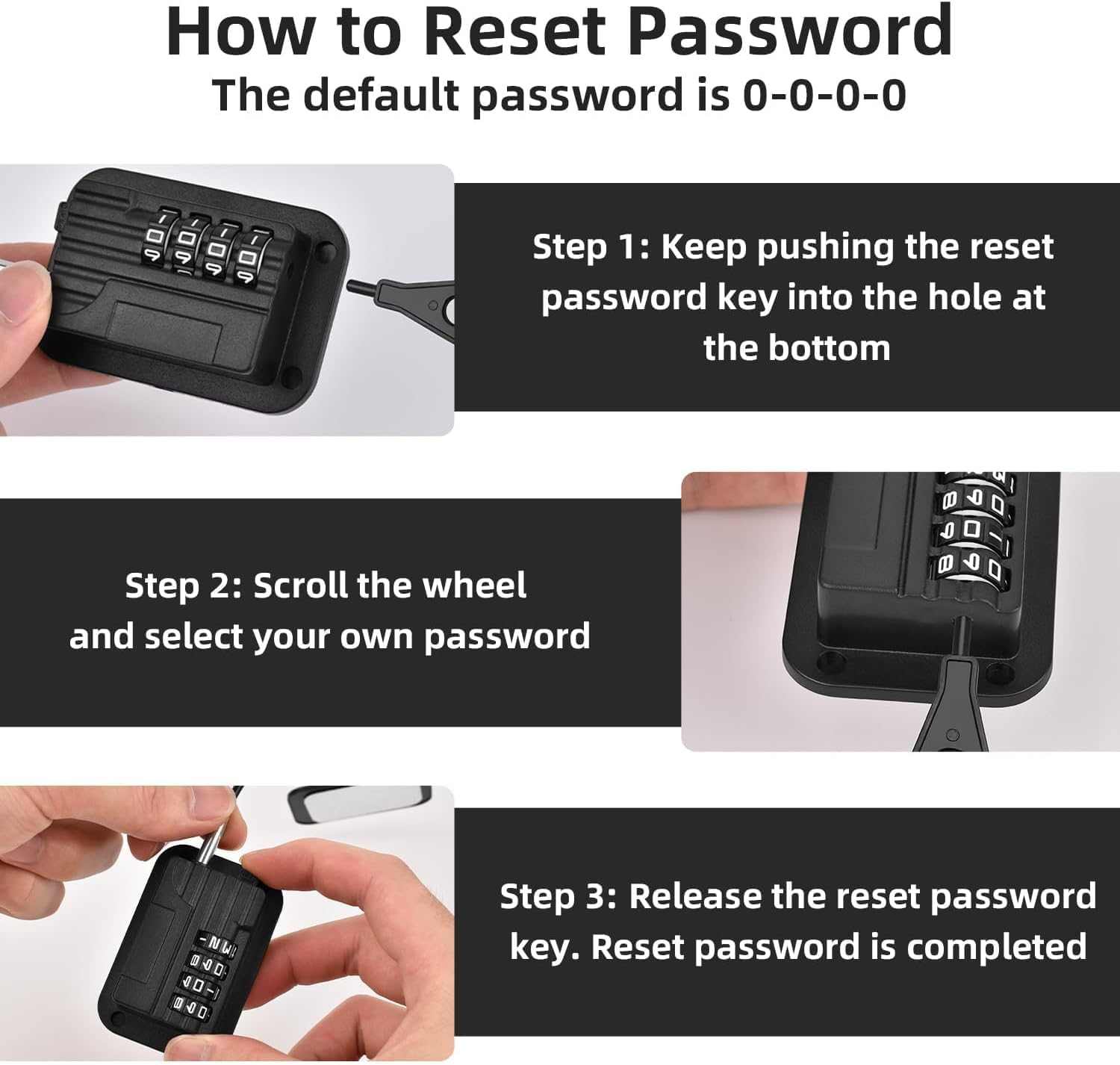 4-Digit Password Fridge Lock &ndash; Child Safety Refrigerator Door Lock with Combination Code, Cabinet & Drawer Lock for Kids, Oven & Window Security Lock (Black) by LLCFA