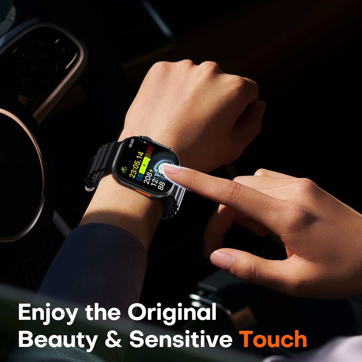 TAURI 2 Pack Screen Protector for Apple Watch Ultra 2/1 49Mm, with Auto-Installation, Tempered Glass, Scratch-Resistant,[Military Grade Protection] Film image number 2