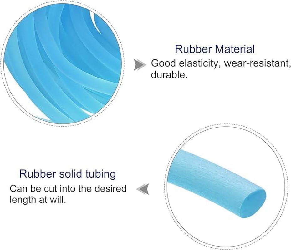 Cord Sky Blue Rubber Cord Tube - 16Ft Silicone Hollow Tubing 2Mm OD 1Mm ID for DIY Craft, Beading, Necklaces, Bracelets image number 2