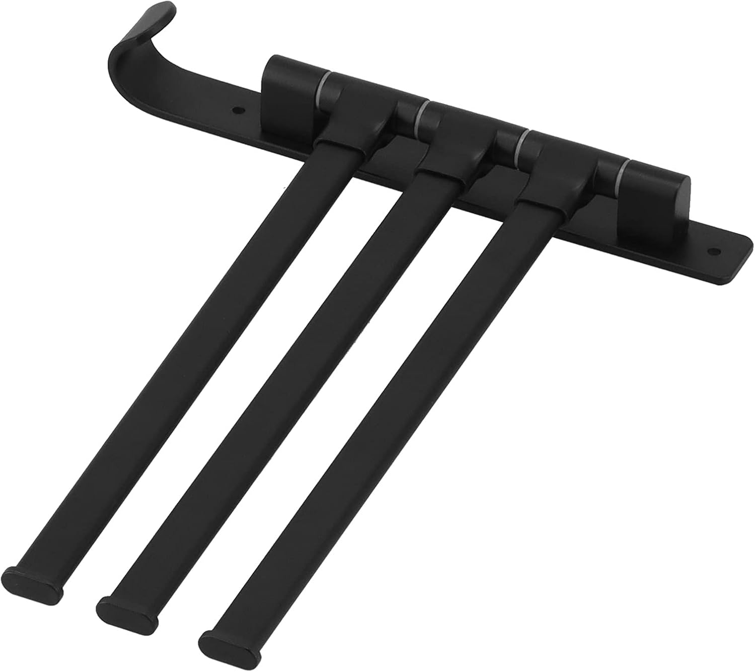 Fttowel Bar 12.6 3 -Arm Towel Holder Wallmounted,Premium Space Aluminum, Matte Black, Shelf image number 1