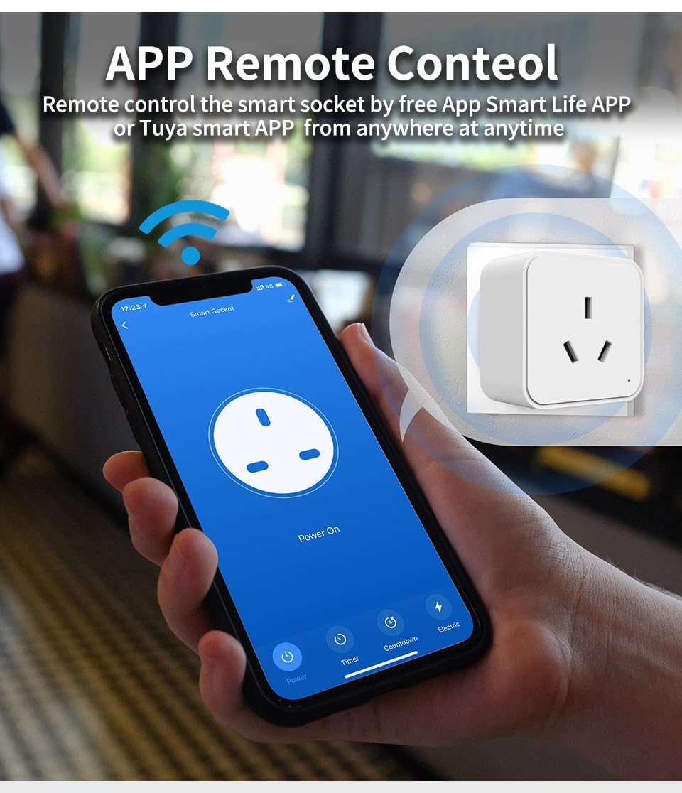 JR INTL Smart Plug, Wifi Outlet with Energy Monitor, Compatible with Alexa & Google Assistant, Smart Outlet with Timer & App Remote Control, Wifi Outlet for Home, No Hub Required (2) image number 2