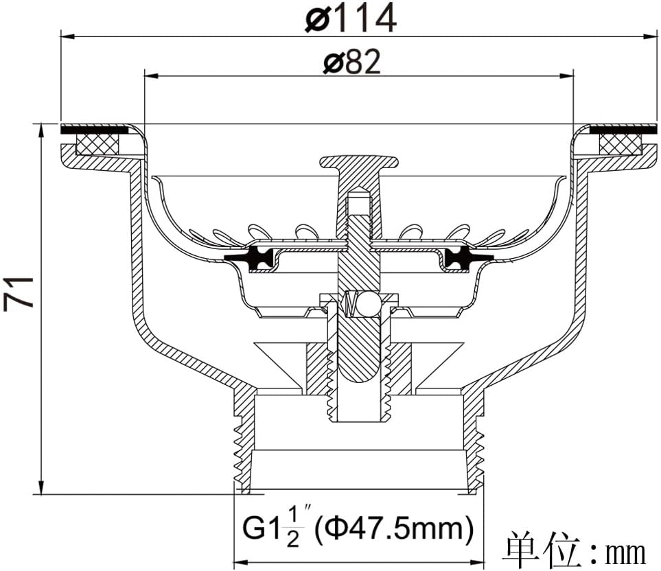 TALEA 114 Mm Sink Dish Drainer Drain Kit for Single Bowl Kitchen Sink Drainage Waste Kit Brushed Gold SUS304 Filter XK223C041-K image number 5
