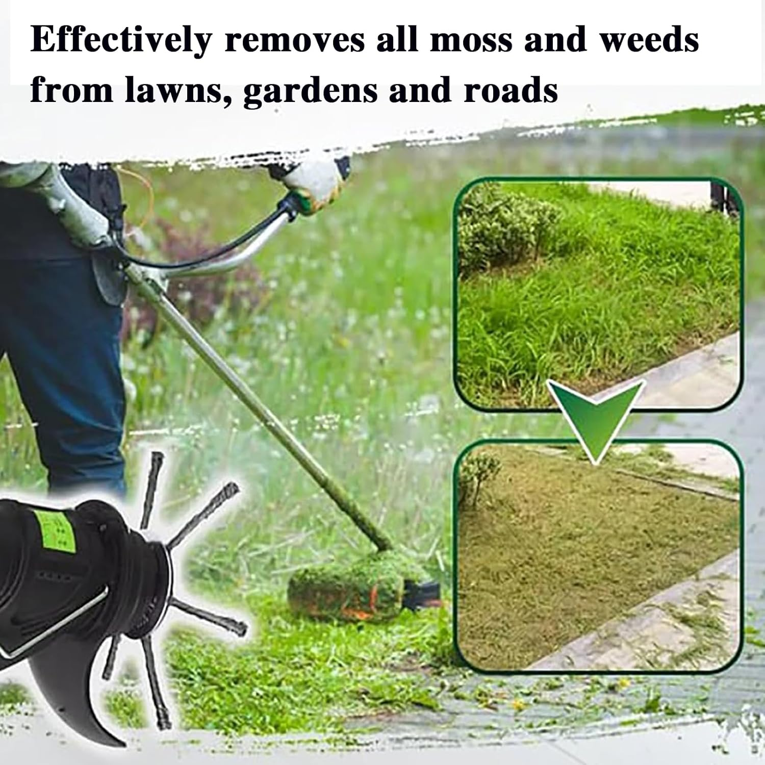 Steel Wire Trimmer Head,5.5Mm Bore Dia. Fit for 5Mm Shaft Only,15 Cm Diameter, 3-6 Blade Options, Heavy-Duty Weed Brush Cutter,Easy to Install and Replacement image number 2