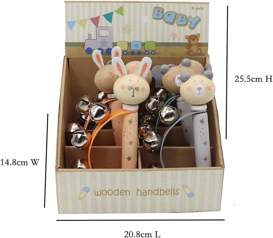 Kaper Kidz - Calm & Breezy Animal HANDBELL Wooden Baby Musical Toy image number 2