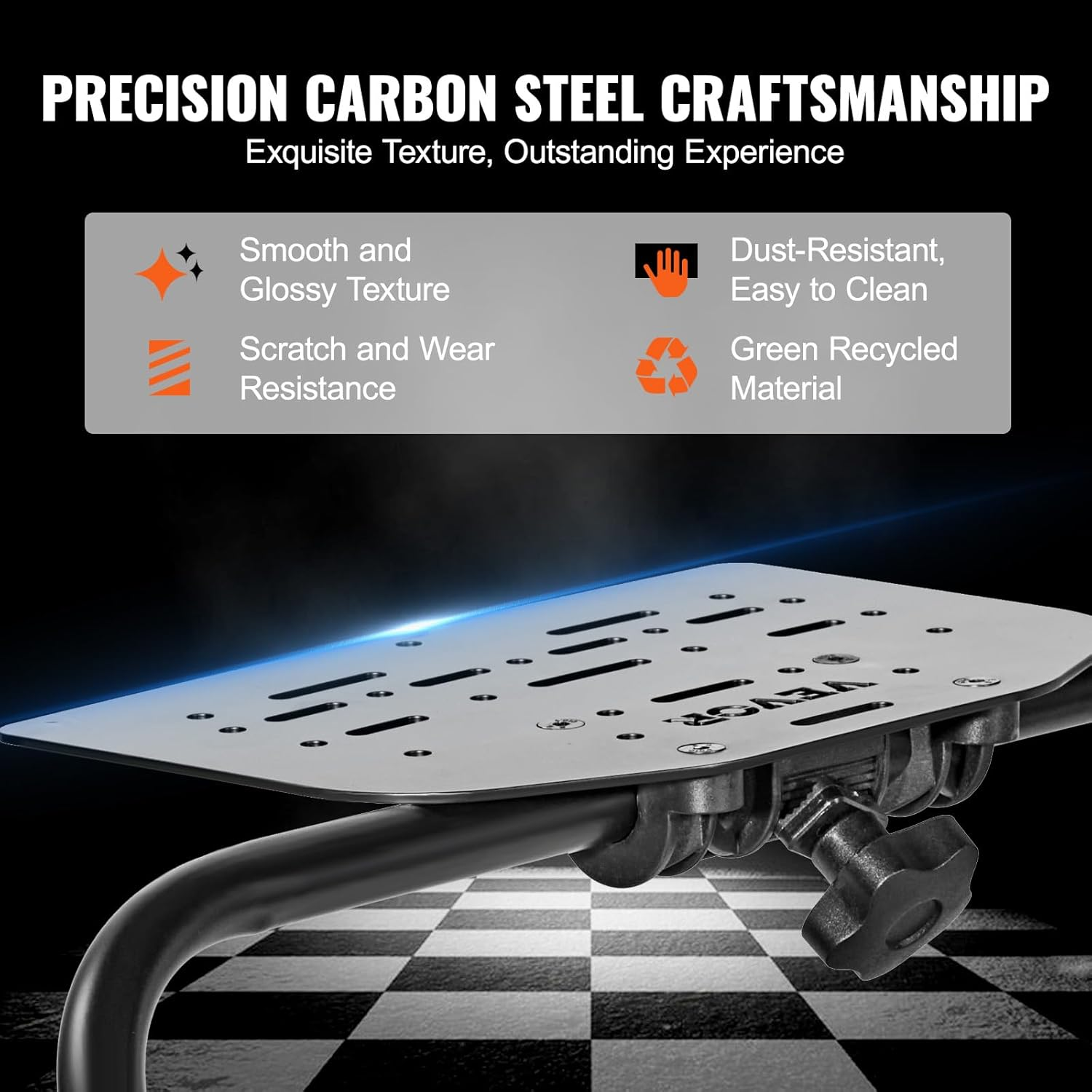 VEVOR Foldable Racing Steering Wheel Stand, Height Adjustable Universal Base Compatible with Logitech & Thrustmaster Racing Wheel and Pedal, Heavy-Duty Frame Standard Gt/Formula Seating Portable image number 2