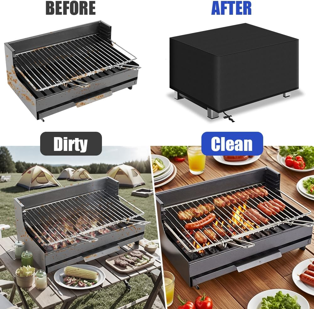 OFFCUP Weatherproof Grill Cover, 210D Oxford, Gas Grill Cover, Tear-Resistant BBQ Cover, Windproof, Uv-Resistant, Rust and Mould (70 X 47 X 30 Cm)