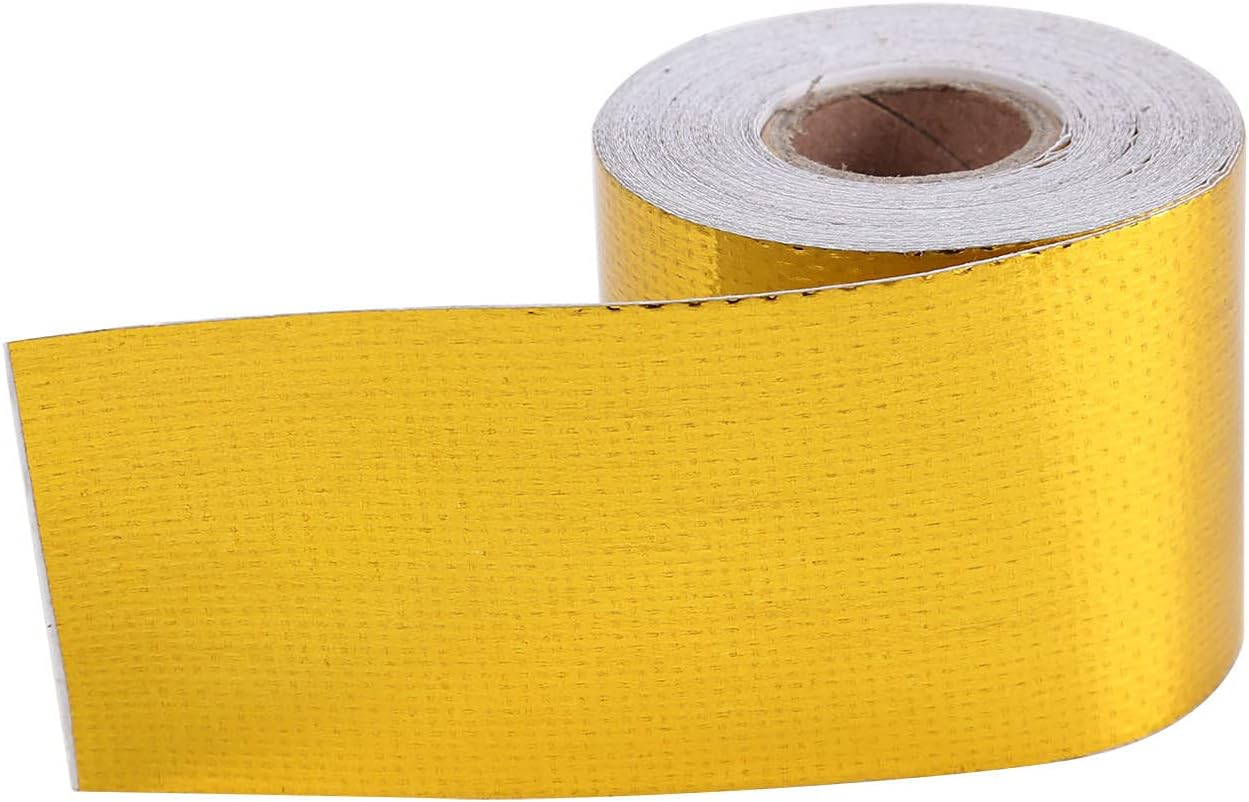 Riloer Heat Protection Tape, Gold Foil Adhesive Tape, High Temperature Heat Shield Tape, Protective Tape for Car Oil Pipe Vapour Pipe, 9 M X 5 Cm image number 3