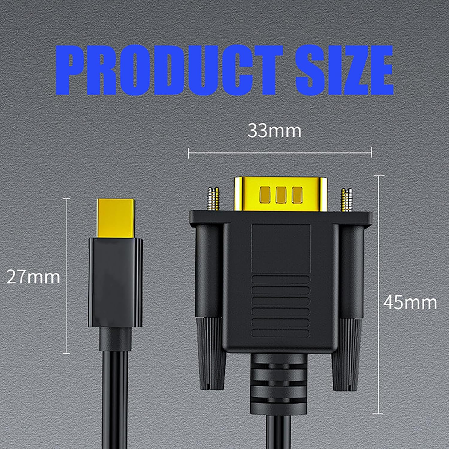 Tunghey Mini Displayport to VGA Cable, Mini Display Port DP to VGA Cable Adapter Male to Male (Thund-Erbolt and Thund-Erbolt 2 Port Compatible) for Monitor Display HDTV and Projector (1.8M) image number 5