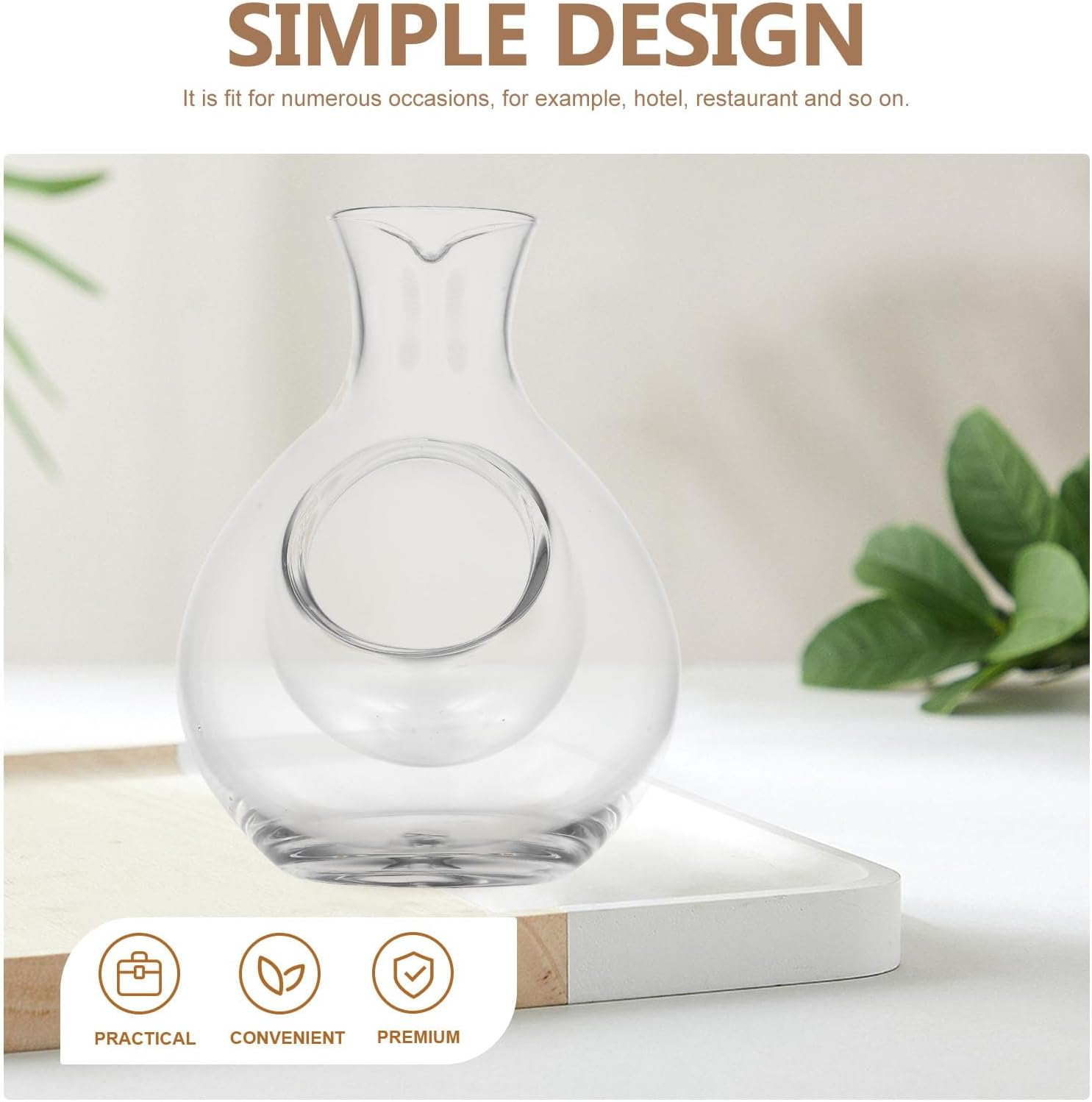 SECFOU Japanese Style 300Ml Crystal Glass Ice Liquor Decanter with Slanted Spout, Bar Wine Dispenser Suitable for Sake and Brandy Serving image number 1