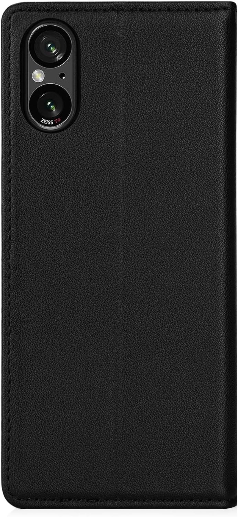32Nd Classic Series 2.0 - Real Leather Book Wallet Flip Case Cover for Sony Xperia 5 V (2023), with RFID Blocking Card Slot, Magnetic Closure and Built in Stand - Black image number 5