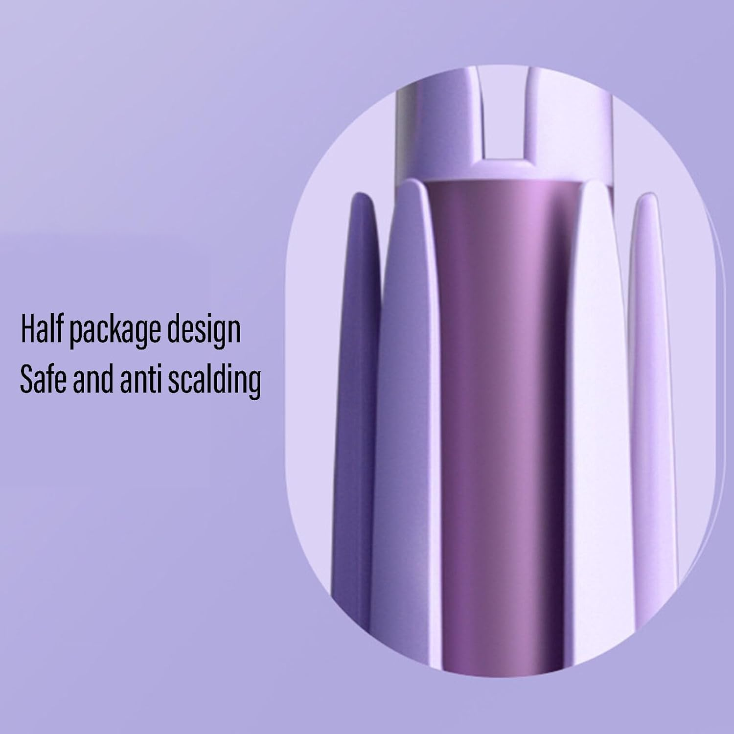 Leona Co Automatic Rotating Hair Curling Iron, Fast Heating Auto Hair Curler for 32MM 1.3" Soft Waves Styling, Includes Heat Resistant Silicone Mat Pouch, Auto Curling Wand for Long Short Hair (Purple)