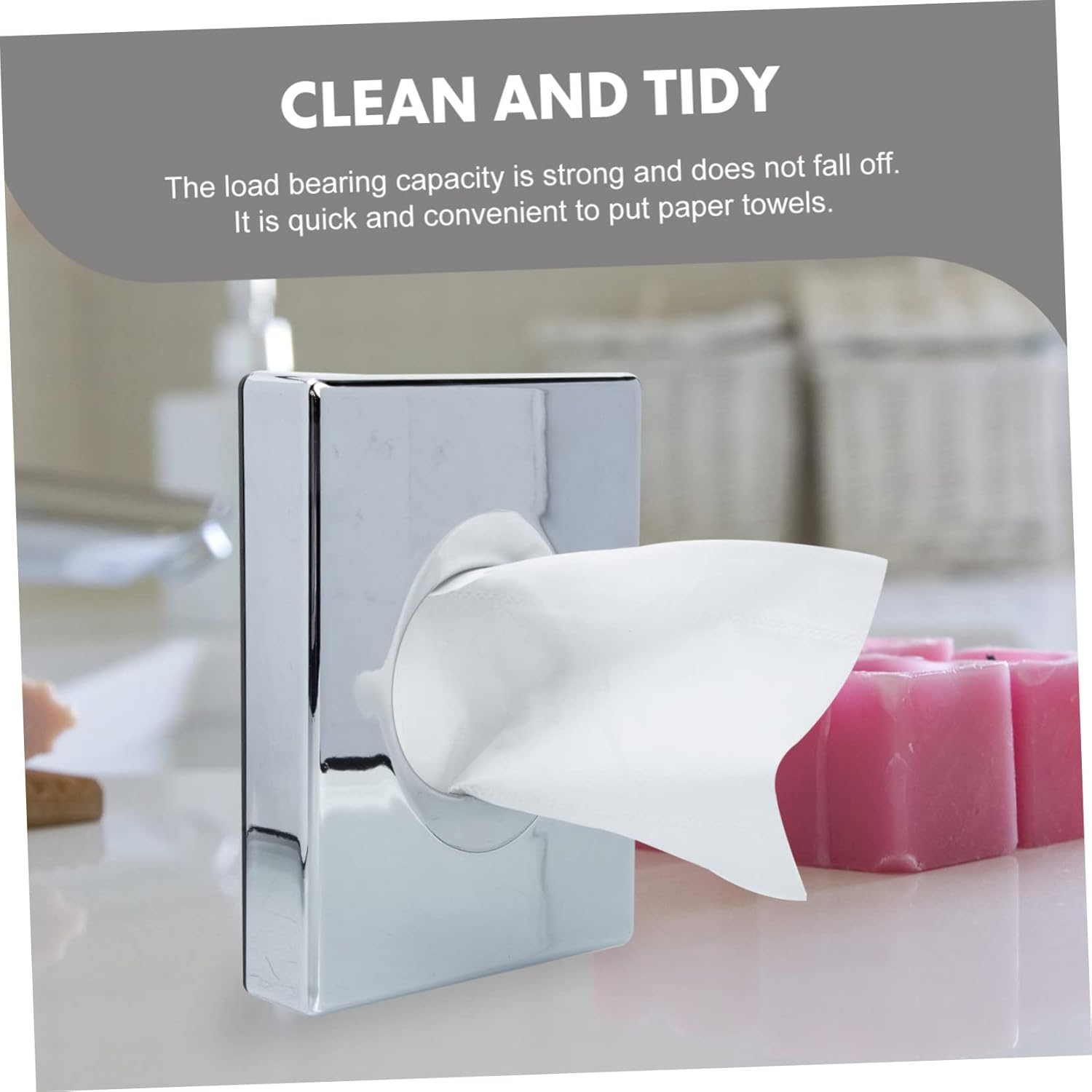 SHOWERORO Hotel Toilet Tissue Box Wall Mount Napkin Holder Box Tissue Dispenser for Home Commercial Plastic Storage Holder image number 4