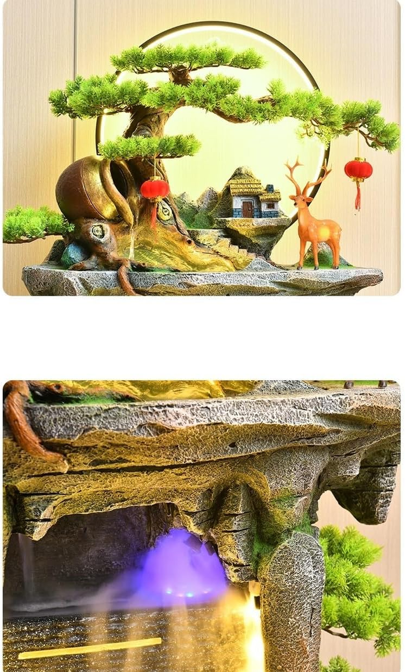 Outdoor Fountain Indoor Water Fountain Waterfall with Lighting, 147Cm Tall Tiered Fountains for Garden, Patio, Backyard Decor image number 3