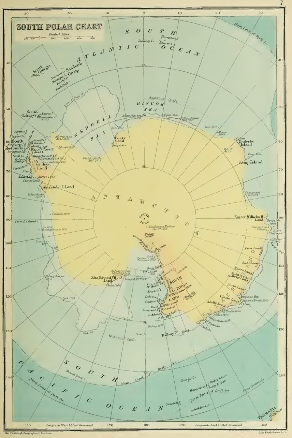 Antarctica Map Journal: Vintage 1910 Map of Antarctica Notebook (6"X9" Blank Lined Journal, 200 Pages)