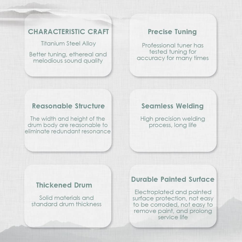 10 Inch Steel Tongue Drum 11 Notes Handpan Drum with Drum Mallet Finger Picks Percussion for Meditation Yoga - Dark Blue image number 7