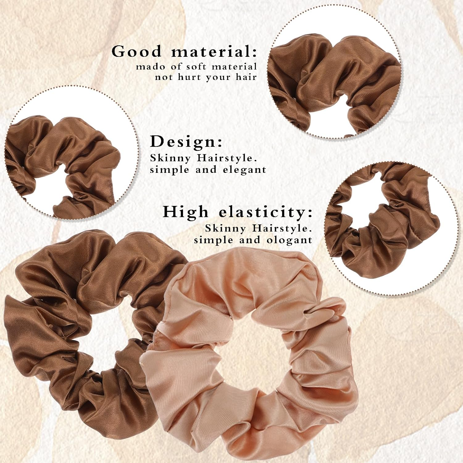 24 Pcs Satin Silk Hair Scrunchies for Women Soft Hair Ties Bands Bulk Fashion Hair Bands Ropes Elastic Ponytail Holder Cute No Damage Hair Ties for Women Girls Hair Accessories Decorations image number 6