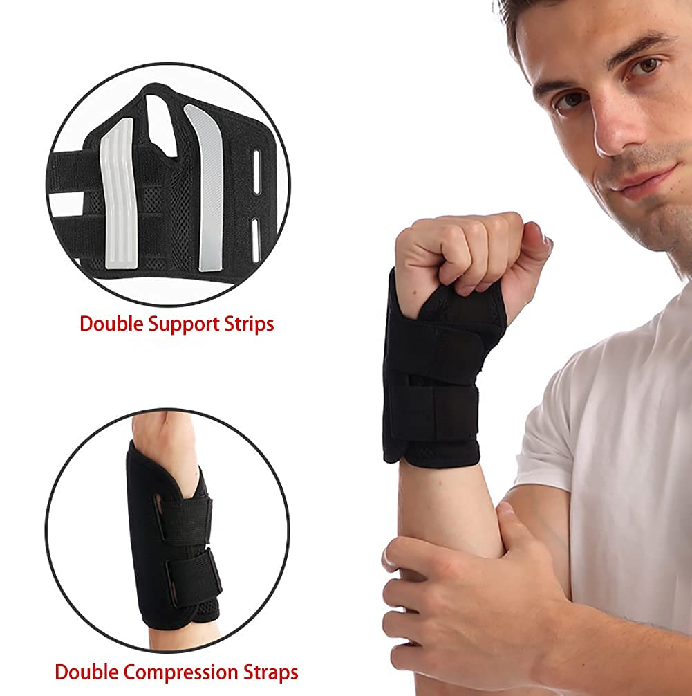 Wrist Brace Carpal Tunnel Right Left Hand for Men Women, Night Wrist Sleep Supports Splints Arm Stabilizer with Compression Sleeve Adjustable Straps,For Tendonitis Arthritis Pain Relief image number 3