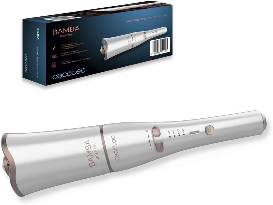 Cecotec Surfcare 3200 Twistwaves Curling Iron, 60 W, 32 Mm Head, 90&deg; Arc, Comfortable Use, Adjustable Temperature, Thermal Glove, Case and 2 Clips, Rotating Cable