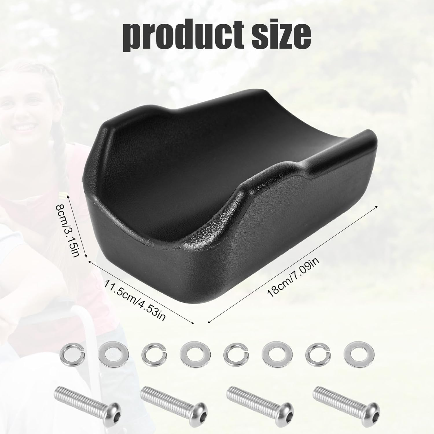 Rollator Armrest Pad, Stand up Rollator Armrest Pad Padded Armrest for Walkers Armrest for Upright Walker Rollator Accessories for Seniors (Black) image number 1