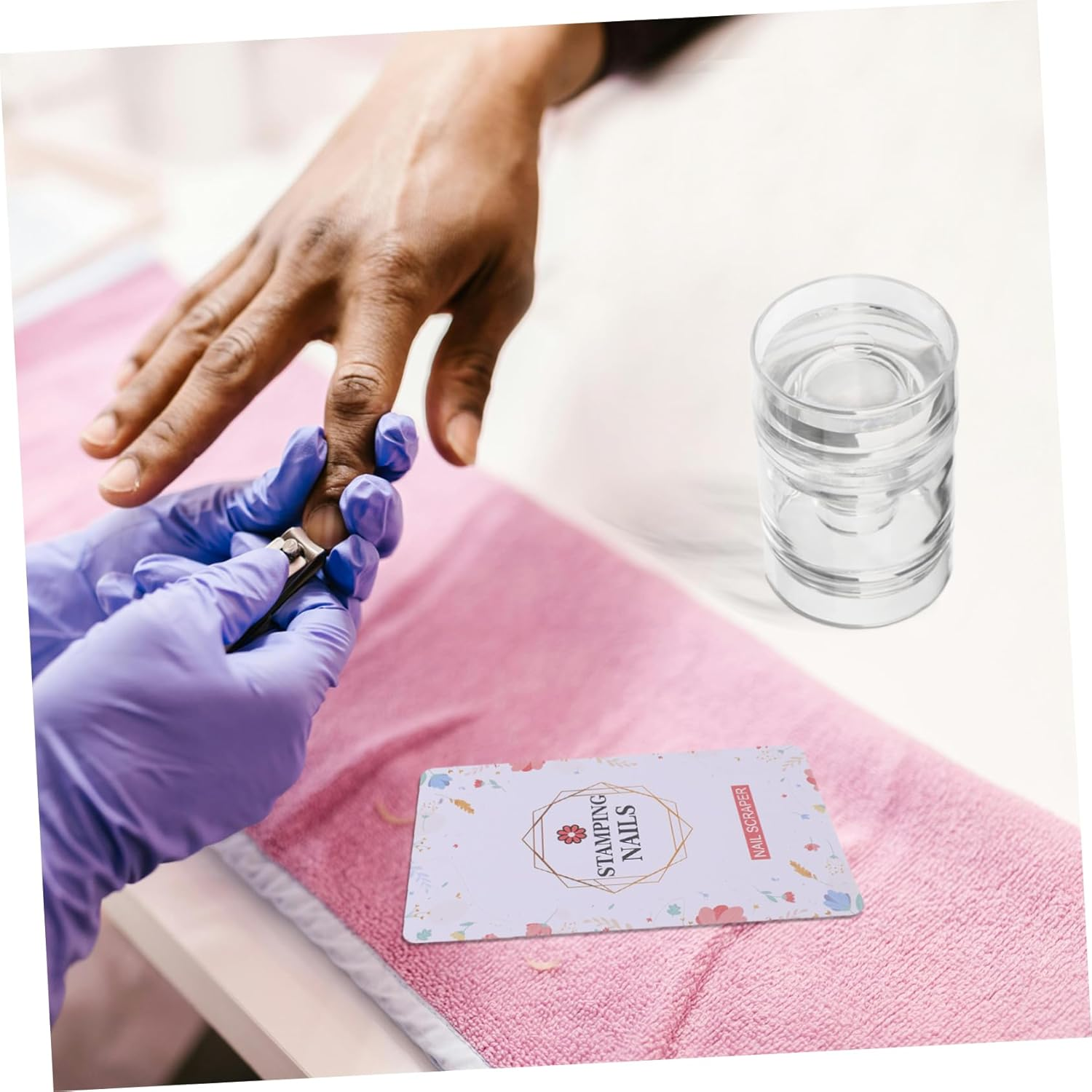 NOLITOY 2Pcs Transparent French Tip Nail Stamper for Nails Clear Silicone Stamping Jelly with Soft Printer for DIY Salon Home Use image number 2