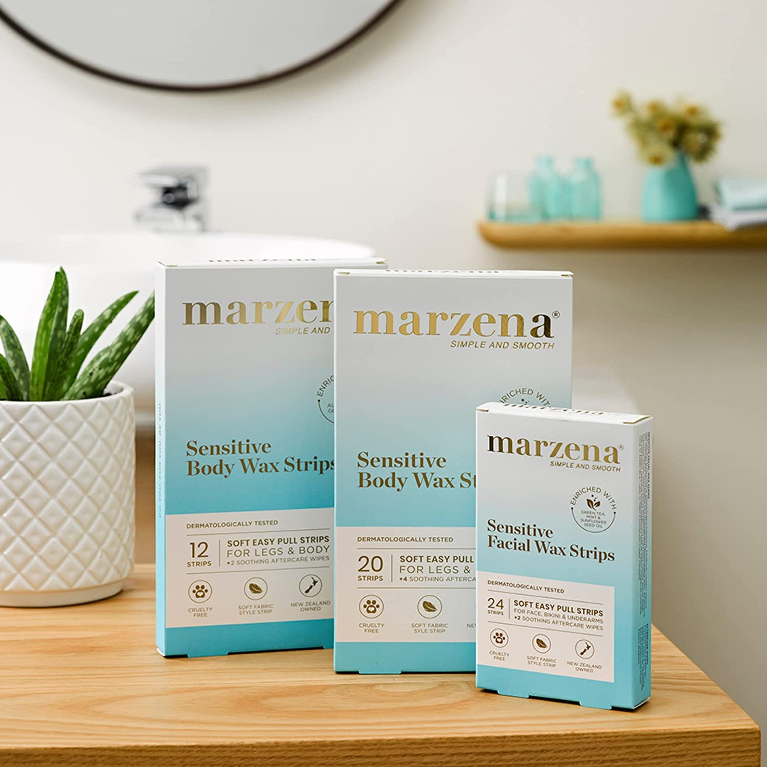 Marzena Sensitive Body Wax Strips, 20 Count image number 2