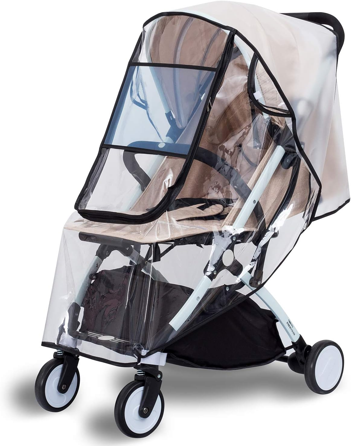 Bemece Stroller Rain Cover, Universal Stroller Accessory, Baby Travel Weather Shield for Summer, Windproof Waterproof, Protect from Dust Snow - Double Protection