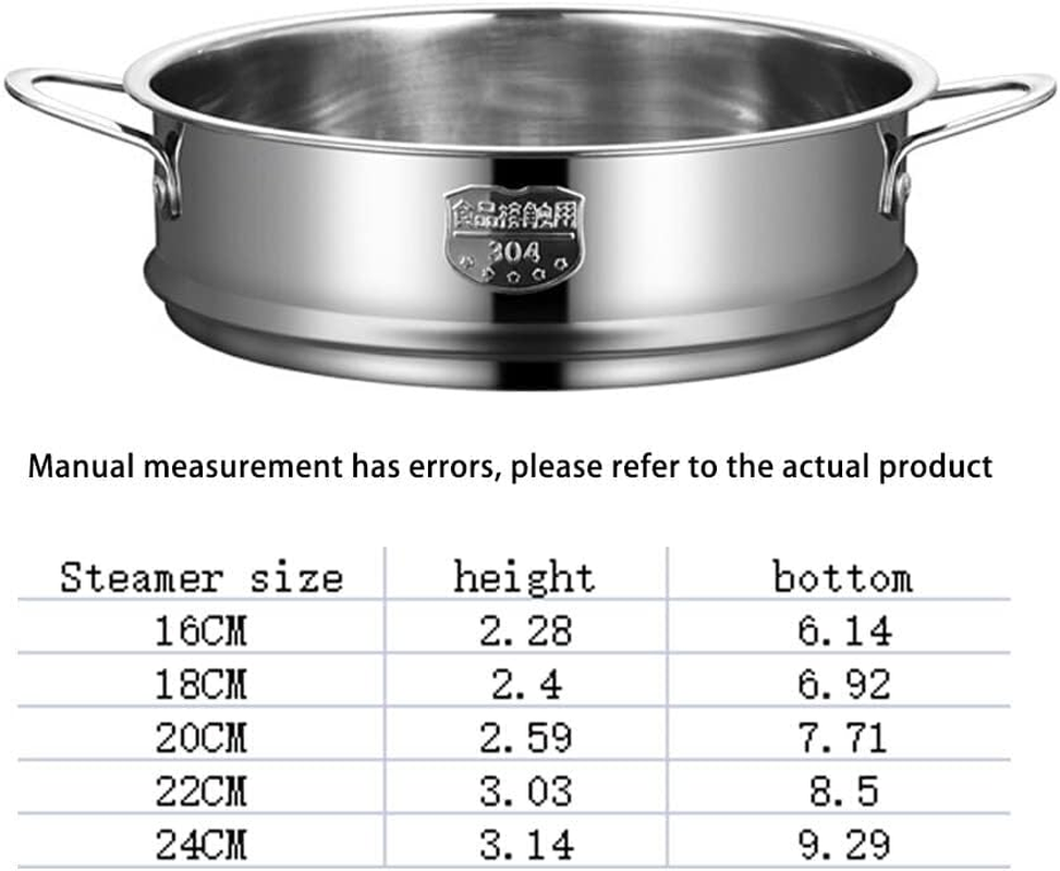 Stainless Steel Steamer round Handgrip Portable Stackable Anti-Scald Reusable Modern Kitchen Steaming Cooker Tool, 20Cm image number 5