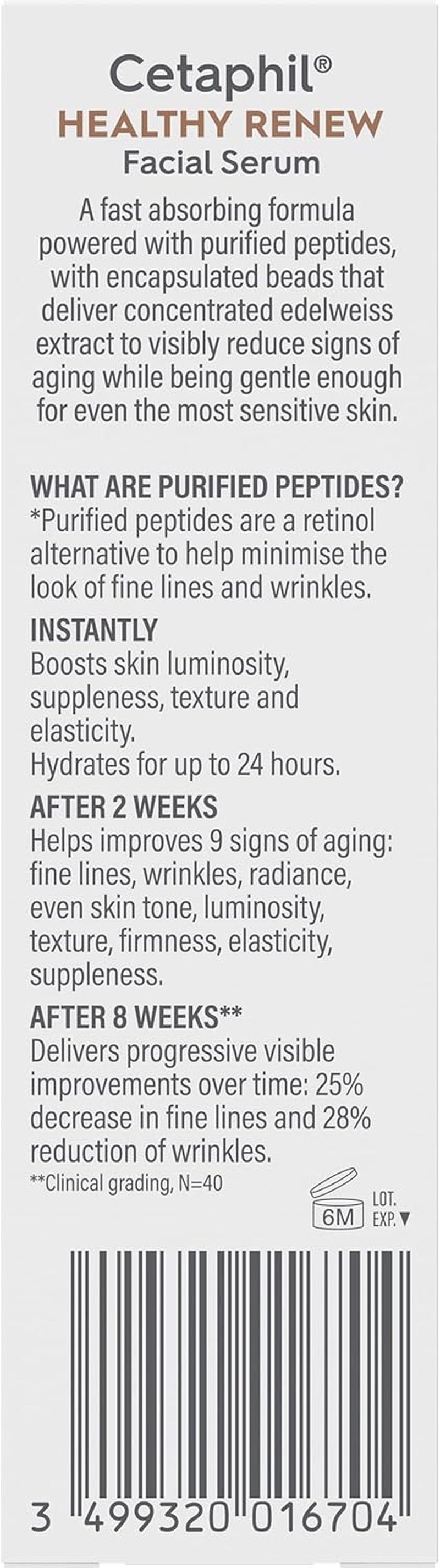 Cetaphil Healthy Renew Facial Serum, 30G, Anti-Ageing Formula with Purified Peptides, Contains Niacinamide (Vitamin B3) and Panthenol (Vitamin B5), Dermatologist Tested for Sensitive Skin image number 6