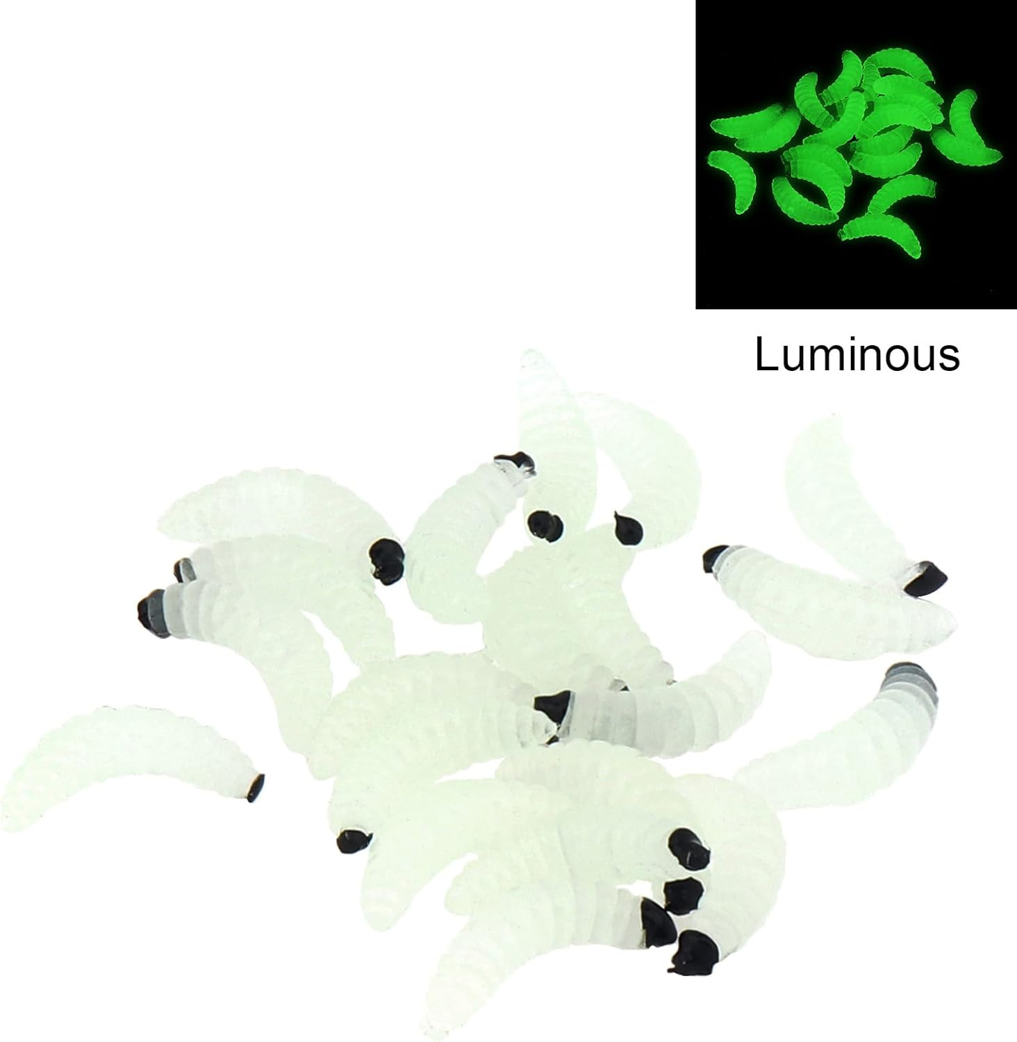 Origlam 250Pcs Soft Plastic Fishing Lures Worms Lure, Plastic Fishing Worms Fake Maggots Fake Worms Baits, Worm Bread Soft Maggots Artificial Earthworm Fishing Accessories image number 1