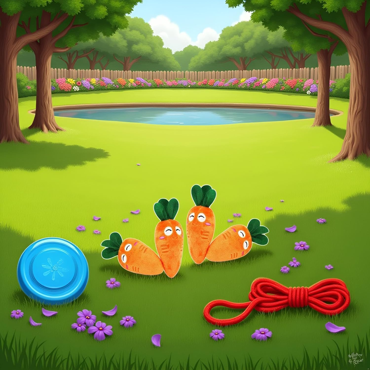 Ymhapp Soft Dog Toys Funny Cute Carrot Plush Chew Toys for Dogs Cats with Squeaky Sounds 4 Pack image number 3