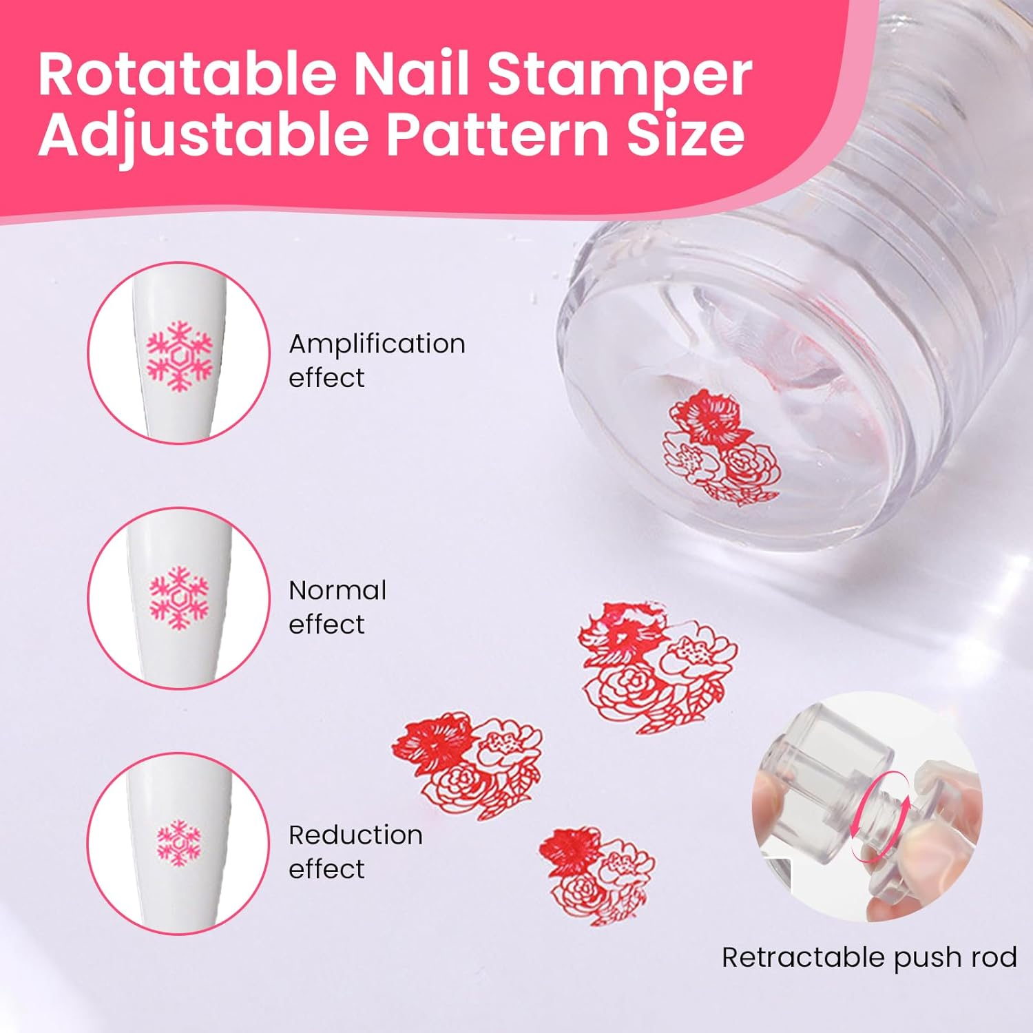 Esuohym 6PCS French Tip Nail Stamp Art Kit Clear Silicone Nail Jelly Stamper with Scrapers Polish French Manicure Stamping Set for Women Diy Artists Salon image number 6