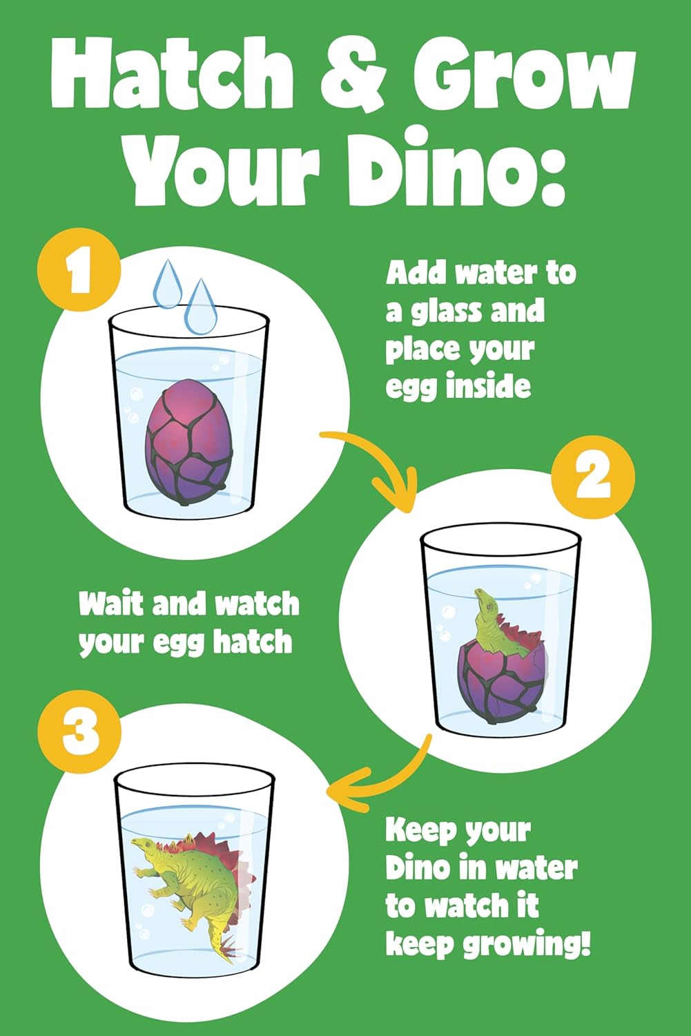 Keycraft Nurchums Dinosaur Hatching Egg - Just Add Water & Watch It Grow, Fun & Educational Toy for Kids, Purple Stegosaurus Egg image number 3