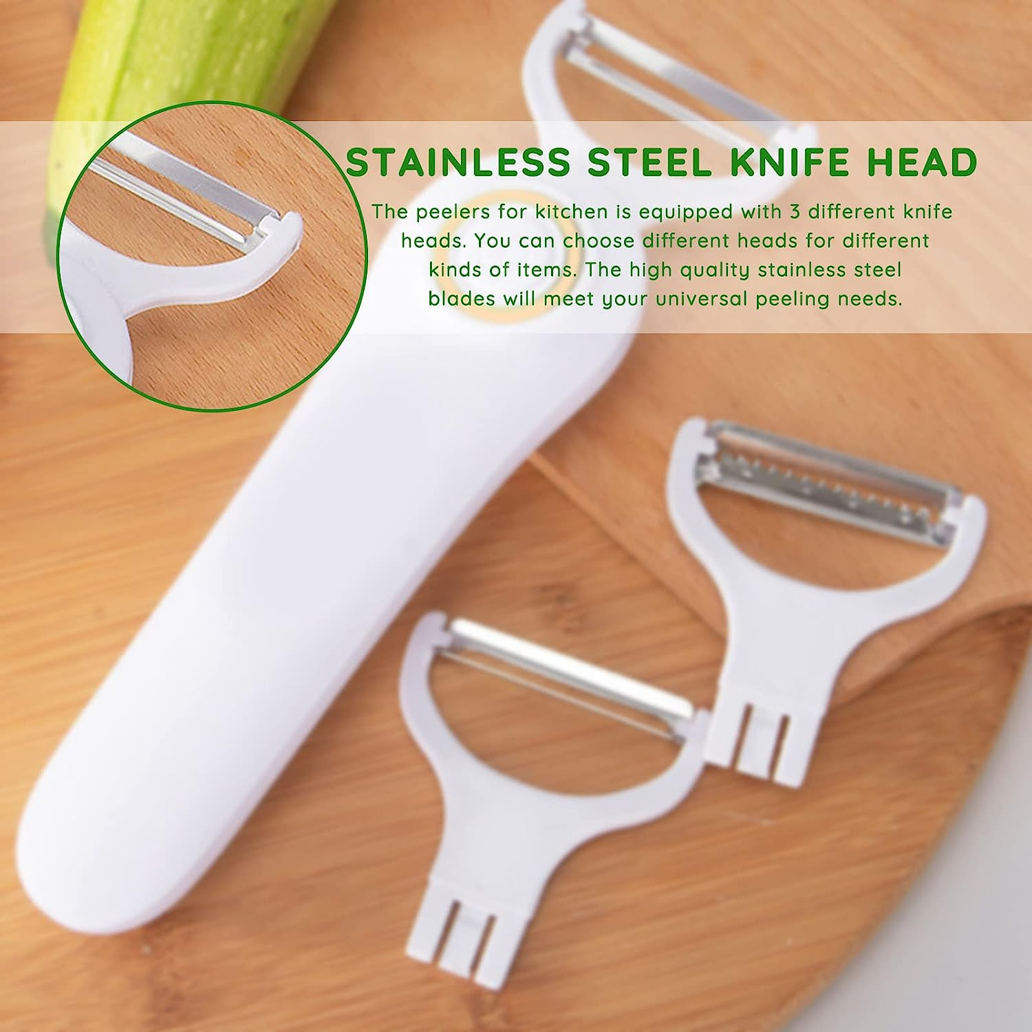 Electric Fruit Vegetable Peeler, Handheld Manual Peeler, Potato Peeler Electric, with Three Stainless Steel Paring Knife, for Kitchen Carrot Potato Cucumber image number 1