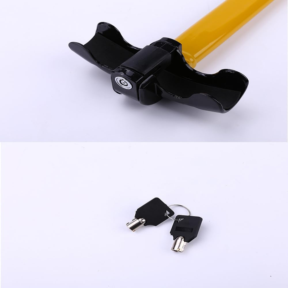 Walquicks Steering Wheel Lock Anti-Theft Heavy Duty Secure Car Accessories Device, with Keys Yellow Auto Car anti Theft Security Rotary Steering Wheel Lock Top Mount, for Car, Truck, Van, Camper image number 2