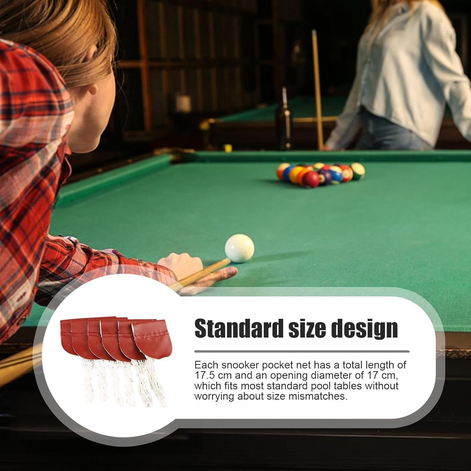 Billiard Pocket Net for Easy Ball Collection,Pool Table Pocket,6Pcs Billiard Snoker Pocket Nets Replacement,Professional Snoker Net Drop Holders,Mesh Design, Fits Most Pool Tables image number 4