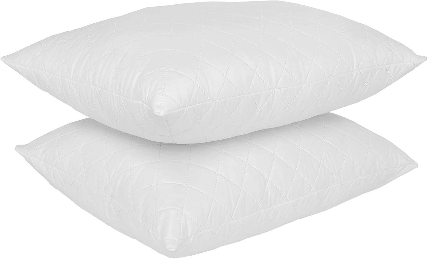 Royal Comfort Pillow Bamboo Blend Quilted Luxury Supportive Bamboo Blend 100% Cotton Cover 50 X 75Cm (White, 2 Pack) image number 3