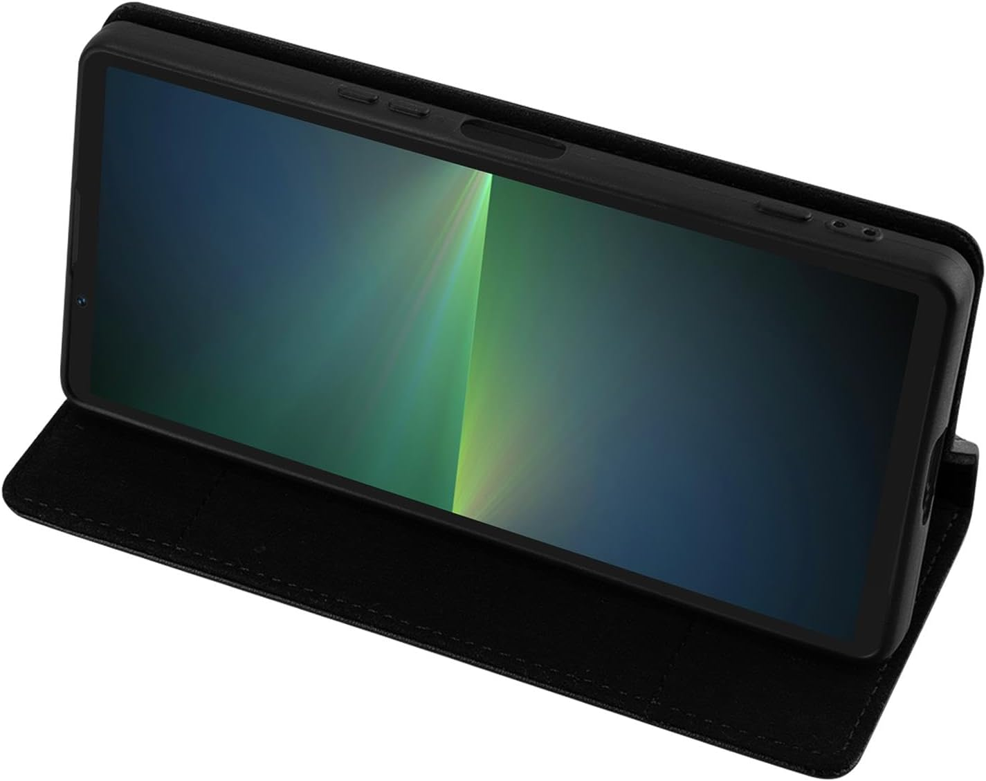 32Nd Classic Series 2.0 - Real Leather Book Wallet Flip Case Cover for Sony Xperia 5 V (2023), with RFID Blocking Card Slot, Magnetic Closure and Built in Stand - Black image number 4