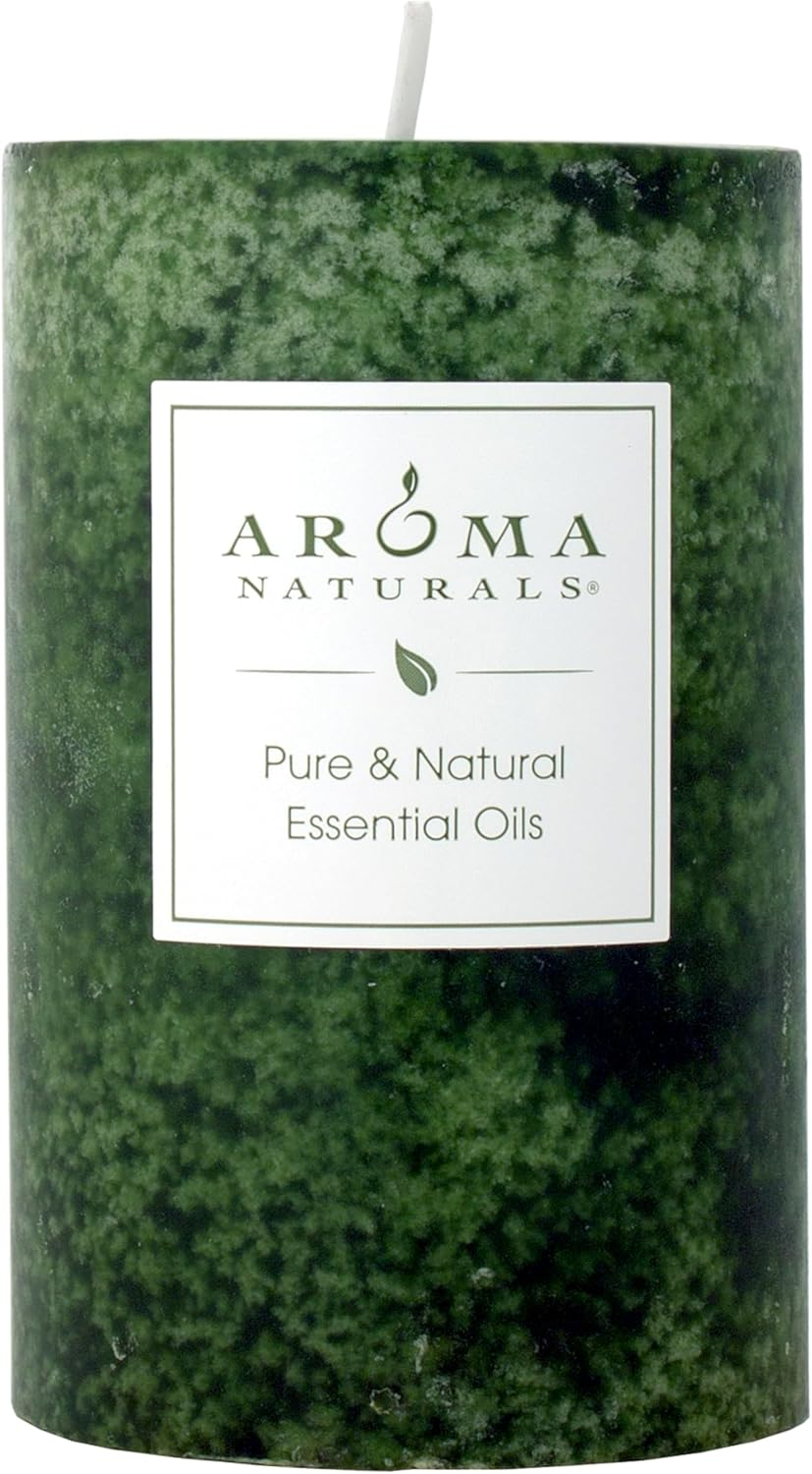 Aroma Naturals Holiday Essential Oil Pillar Candle, Fresh Forest, Juniper, Spruce and Basil, 2.5 Inch X 4 Inch image number 2